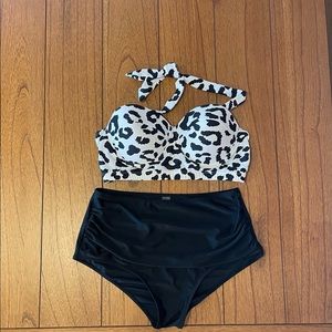 High waisted bikini set